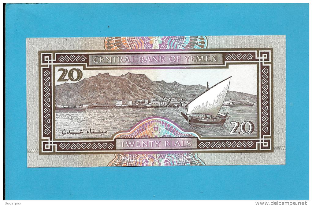 YEMEN ARAB REPUBLIC - 20 RIALS -  ND ( 1990 ) - P 26.b -  Sign. 8 - UNC. - Central Bank Of Yemen - 2 Scans - Yemen