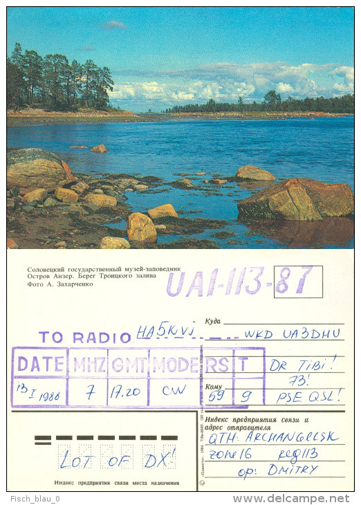 QSL-Karte Sowjetunion Archangelsk Solowezki-Inseln UA1-113-87 1988 Islands Card Funkkarte UdSSR USSR Soviet Union - Sonstige & Ohne Zuordnung