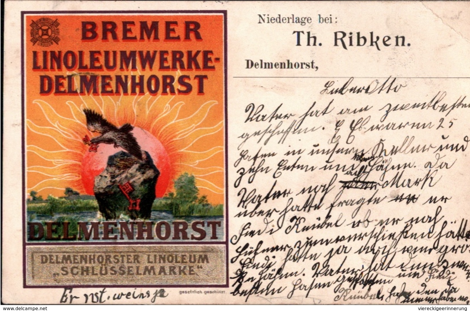 ! Reklamekarte Bremer Linoleumwerke Delmenhorst, Werbung - Pubblicitari