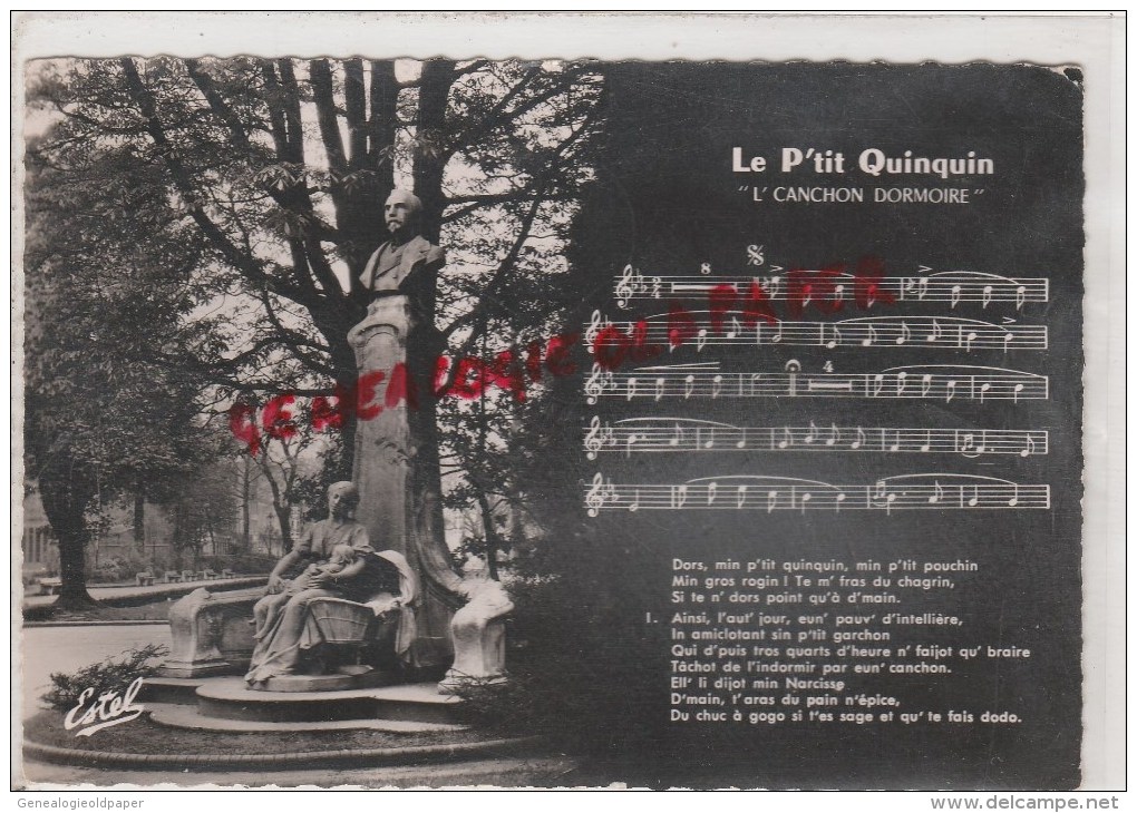 59 - LILLE  - MONUMENT DE DESROUSSEAUX ET CHANSON DU P'TIT QUIQUIN -1952 - Lille