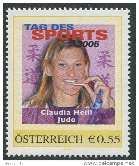 ÖSTERREICH / PM Tag Des Sports 2005 / Claudia Heill - Judo / Postfrisch / MNH /  ** - Personalisierte Briefmarken