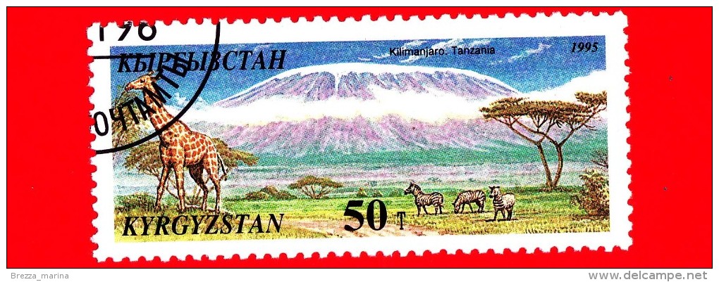 Kyrgyzistan - Usato - 1995 - Meraviglie Naturali Del Mondo - Giraffe - Kilimanjaro - 50 - Kirghizstan