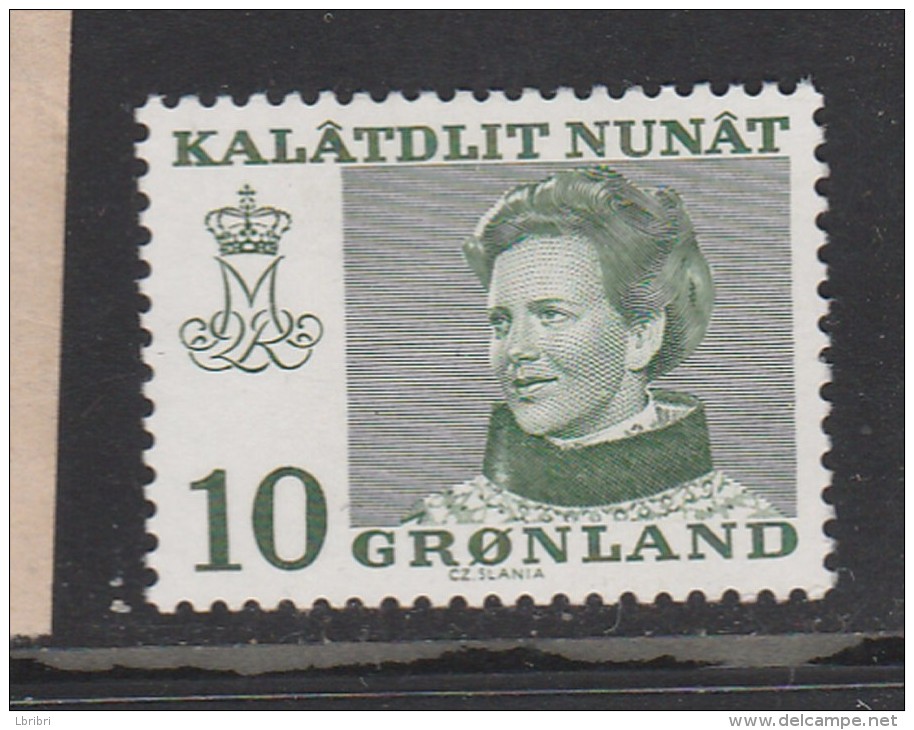 GROENLAND N° 72b 10O REINE MARGRETHE II PAPIER PHOSPORESCENT NEUF SANS CHARNIERE - Ungebraucht