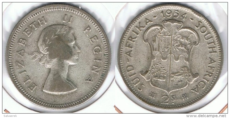 SUDAFRICA SUID AFRIKA  2 SHILLINGS 1954 PLATA SILVER - South Africa