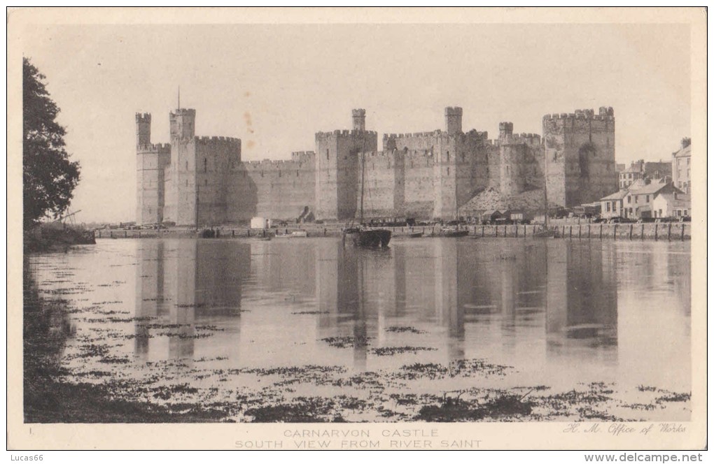 CARNARVON CASTLE SOUTH VIEW FROM RIVER SAINT - Unknown County
