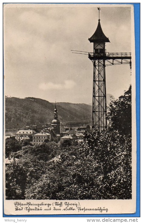 Bad Schandau - S/w Mit Dem Elektrischen Personenaufzug - Bad Schandau