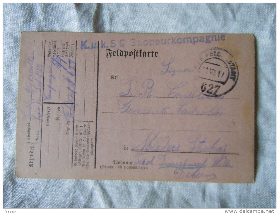 Franchigia Feldpost Feldpostkorrespondenzkart E Feldpostkarte KUK DEL 18-4-1916 N  WIEN - Franchise
