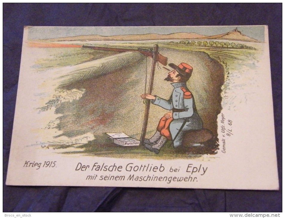 Der Falsche Gottlieb Bei Eply Mit Seinem Maschinengewehr 1915 WWI - Guerra 1914-18