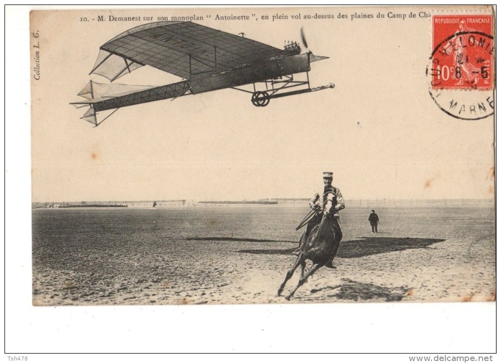 AVIATION----M DEMANEST Sur Son Monoplan "antoinette" En Plein Vol...---voir 2 Scans - Aviatori