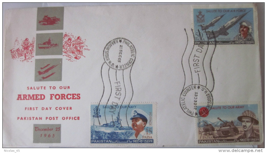 Pakistan - Enveloppe Premier Jour - Armées - 1965 - Pakistan