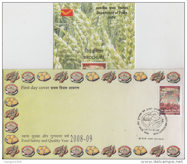 Indoia 2008  Food Safety &amp; Quality Year  Eatables  First Day Cover   # 84831  Inde  Indien - Food