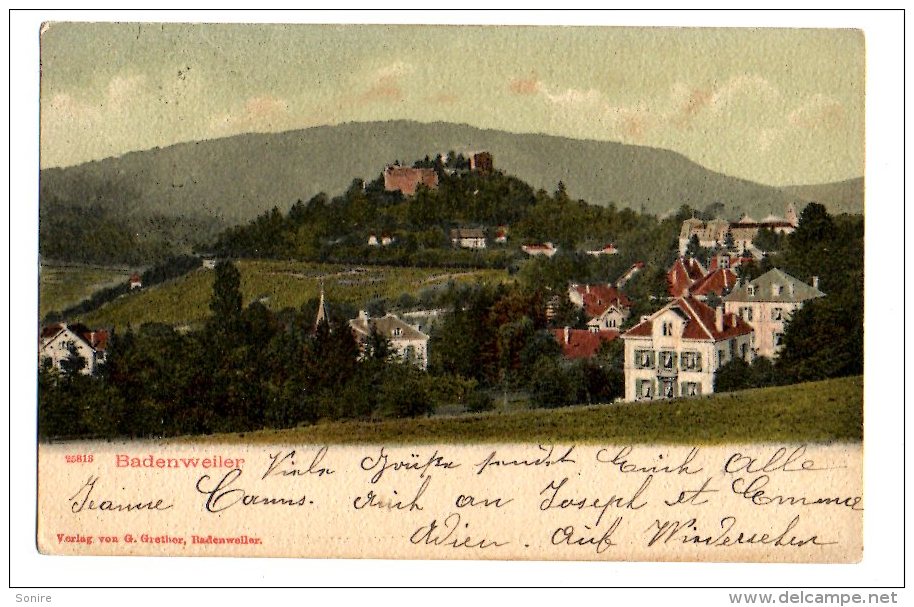 BADENWEILER 1904 - VERLAG VON G.GRETHER -  VG 1904 FORMATO PICCOLO - C046 - Badenweiler