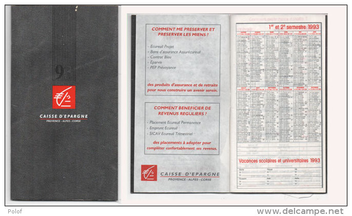 Agenda Avec Calendrier 1994 - Caisse D' Epargne Provence - Alpes - Corse (79030) - Petit Format : 1941-60