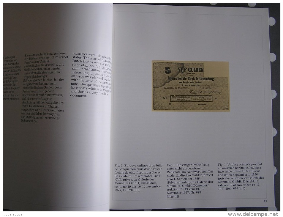 125 ANS DE PAPIER MONNAIE AU LUXEMBOURG Billet De Banque Franc Mark Billets Necessité Bon Argent Grand Dûché - Histoire