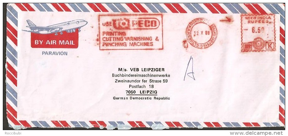 Indien - Luftpost - Indien - Deutschland - DDR 1988 - Corréo Aéreo