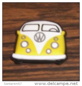 Magnet Voiture Car Volkswagen Combi Jaune Prise Aimant Rond - Magnets