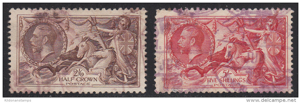 Great Britain 1934 Seahorses, Cancelled, Sc# , SG 450-451 - Usados