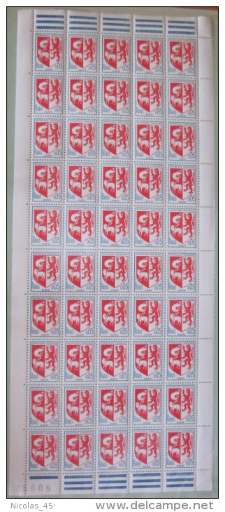 France - Feuille 50 Timbres Auch ** - YT 1468 - Armoiries - 1966 - 1941-66 Armoiries Et Blasons