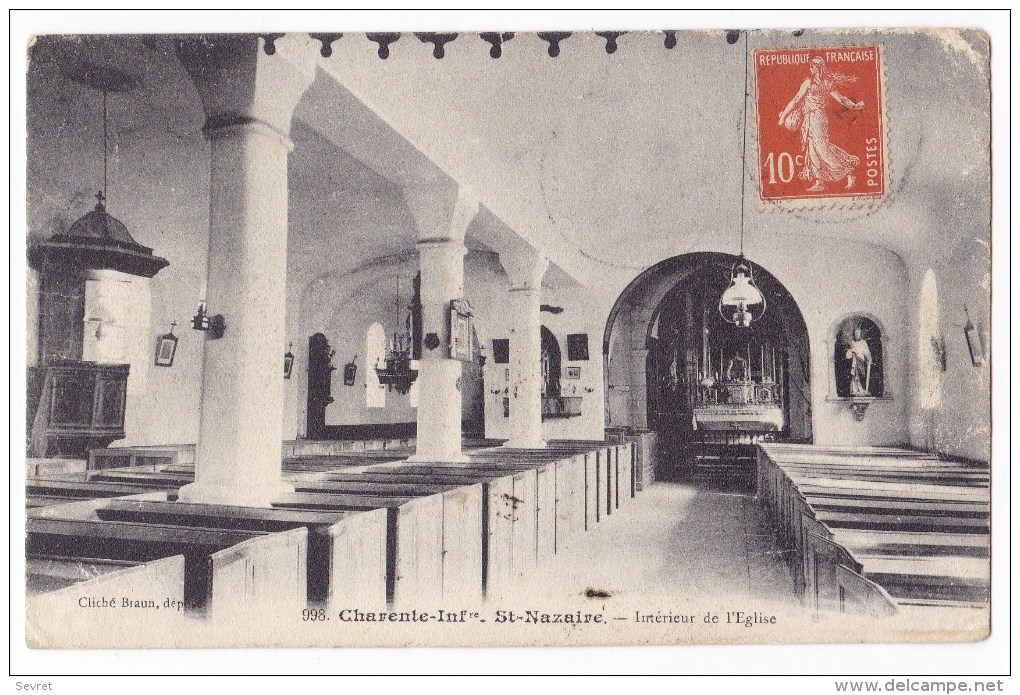 ST NAZAIRE   -  Intérieur De L'Eglise Carte Rare.. - Autres & Non Classés