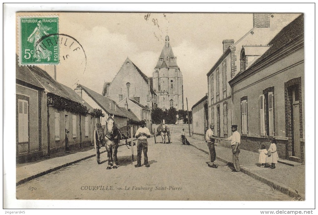 CPA COURVILLE (Eure Et Loir) - Le Faubourg Saint Pierre - Courville