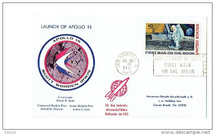 Startbelegskarte Der Apollo 15 Mission - Etats-Unis