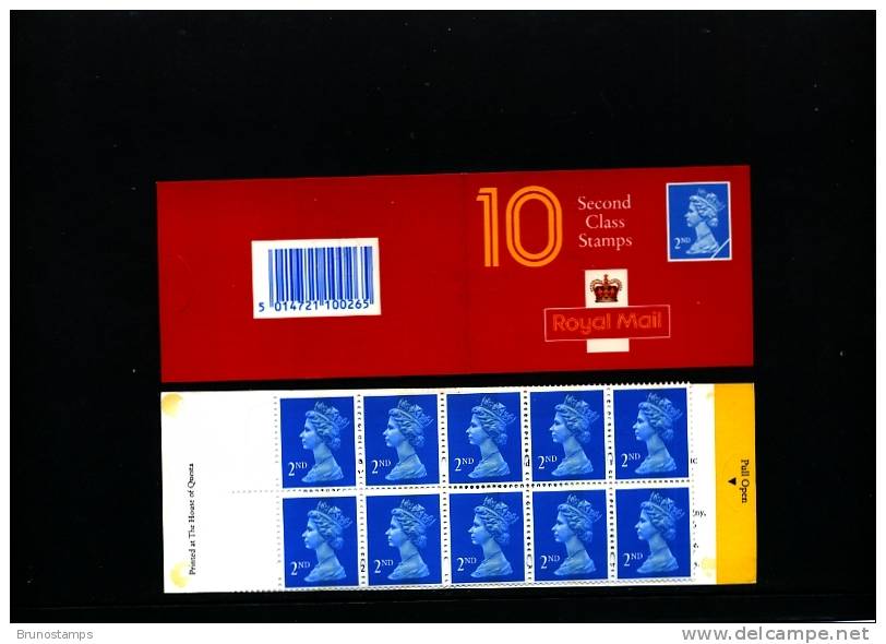 GREAT BRITAIN - 10 X 2nd  Class (Questa)  ELLIPTICAL   BOOKLET MINT NH  HC 11 - Libretti