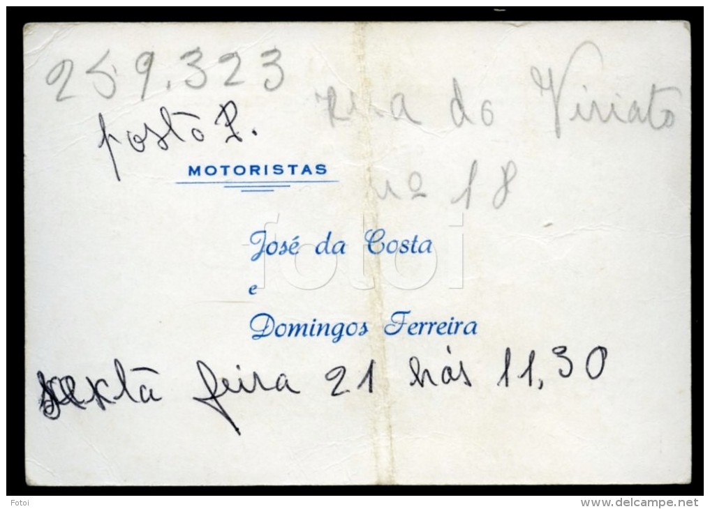 60s CARD MERCEDES BENZ 200D TAXI TAXIS PONTON VOITURE CAR POVOA SANTA IRIA PORTUGAL - Cartoncini Da Visita