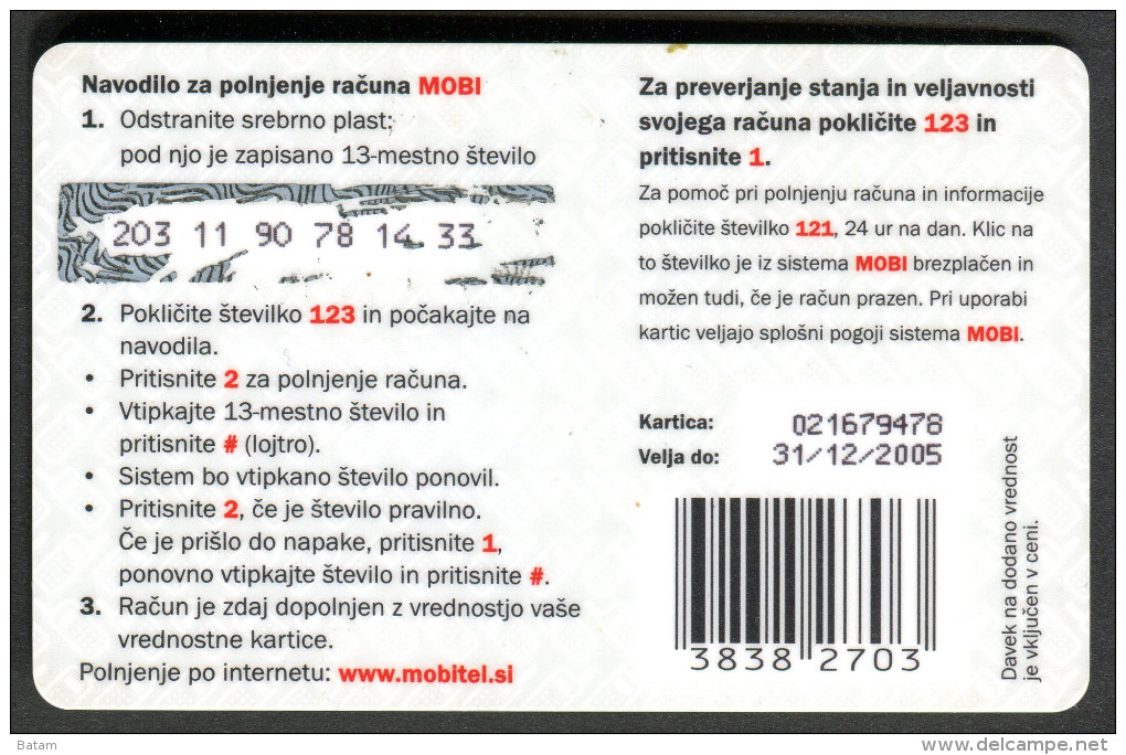 Slovenia - Prepaid Card - Bird - Red-backed Shrike - Used - 2005 - Pájaros Cantores (Passeri)