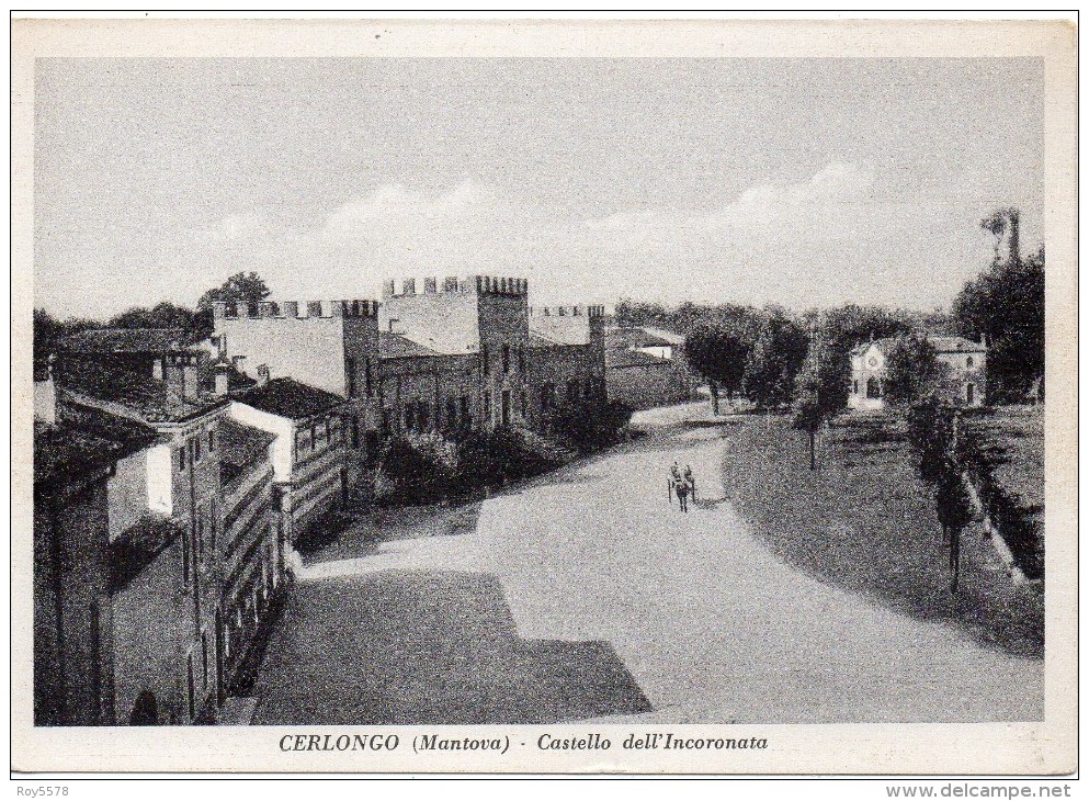 Lombardia-mantova-cerlongo Veduta Panorama Interno Cerlongo E Castello Dell'incoronata Anni 40/50 - Altri & Non Classificati