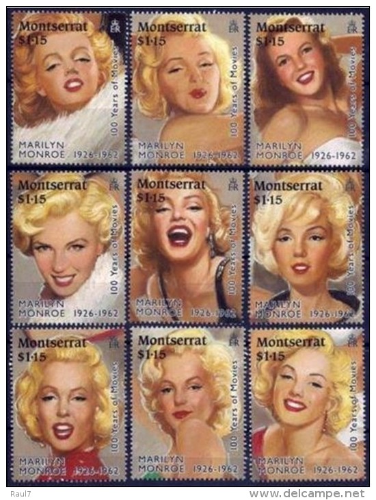 Montserrat 1995 - Centenaire Du Cinéma, Marylin Monroe  - 9 Val Neuf // Mnh - Montserrat