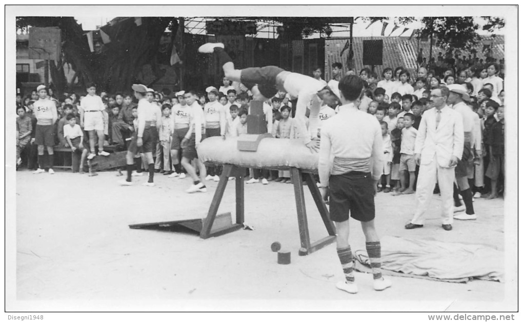 03544 "MACAO - SAGGIO GINNICO SPES (SPERANZA) CON VOLTEGGIO AL CAVALLO". ANIMATA. FOTOGRAFIA ORIGINALE. - Sport