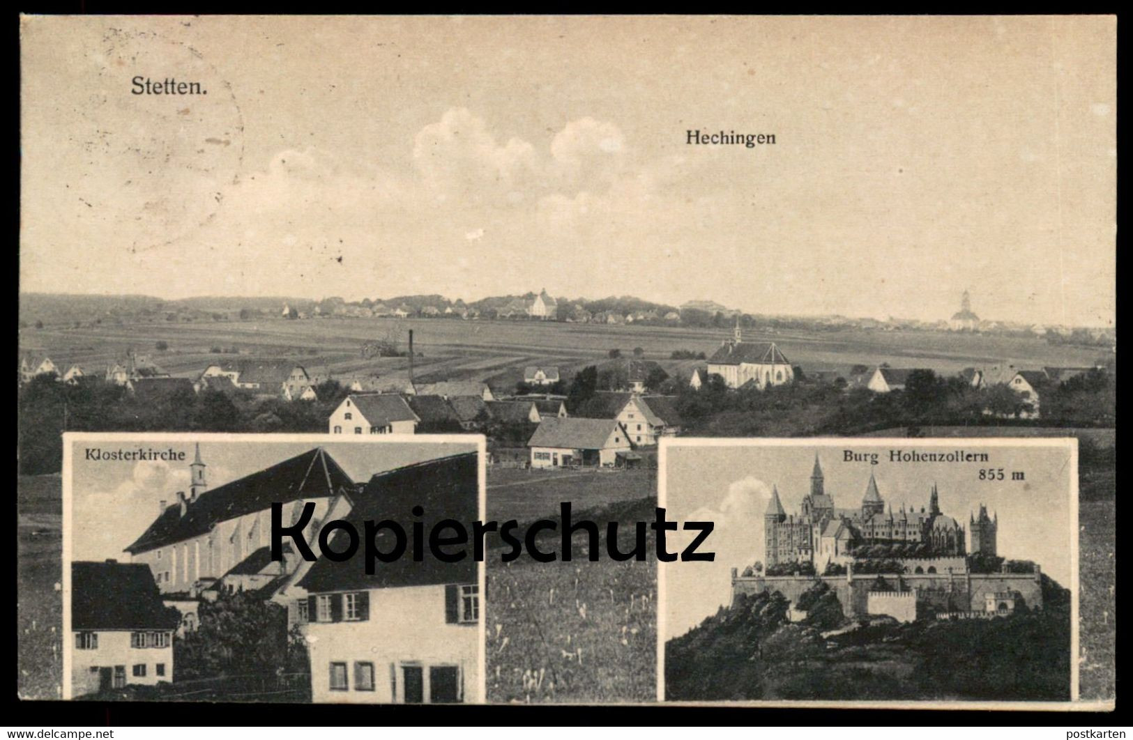 ALTE POSTKARTE STETTEN & HECHINGEN KLOSTERKIRCHE BURG HOHENZOLLERN Castle Chateau Fort Cpa Postcard Ansichtskarte AK - Hechingen