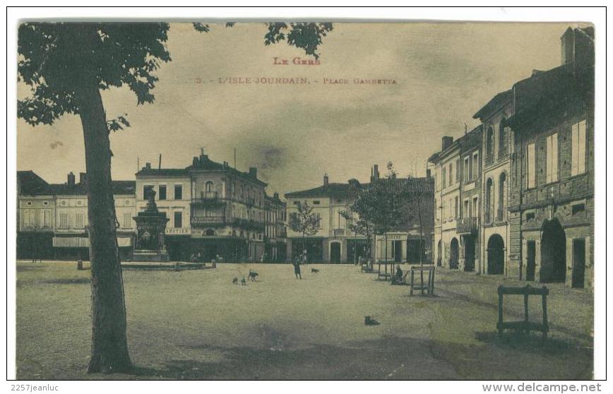 CP - 32 - L'Isle Jourdain  - Place Gambetta - Riscle