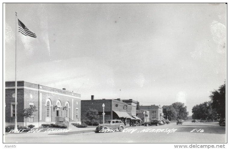 David City Nebraska, Street Scene, Auto C1940s Vintage Real Photo Postcard - Other & Unclassified