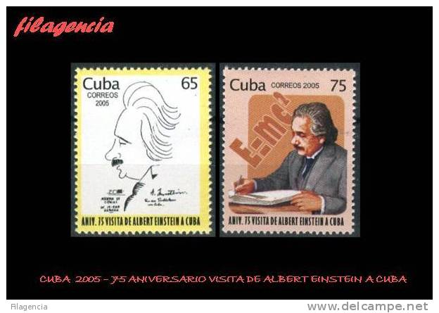 AMERICA. CUBA MINT. 2005 75 ANIVERSARIO DE LA VISITA DE ALBERT EINSTEIN A CUBA - Neufs