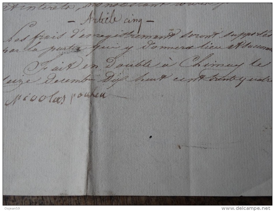 Document Du 16  Décembre 1834 Fait à Chimay - Documenten