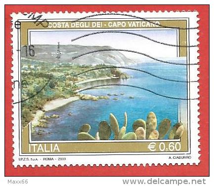 ITALIA REPUBBLICA USATO - 2009 - TURISMO - Costa Degli Dei - Capo Vaticano - 0,60 € - S. 3107 - 2001-10: Afgestempeld