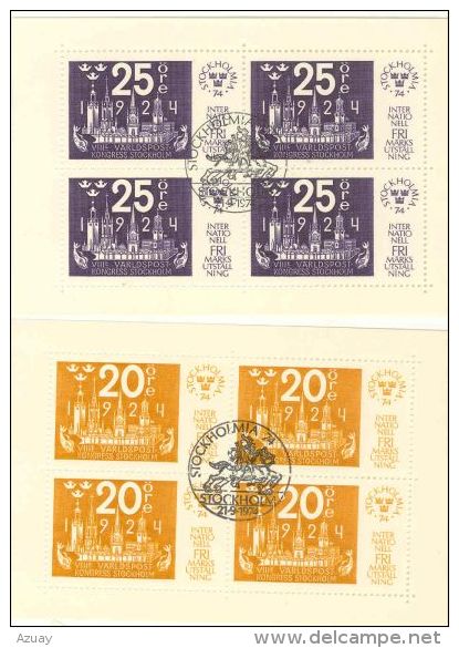 SE - SCHWEDEN 1974 STOCKHOLMIA - 4 BLOCKS - USED - Blokken & Velletjes