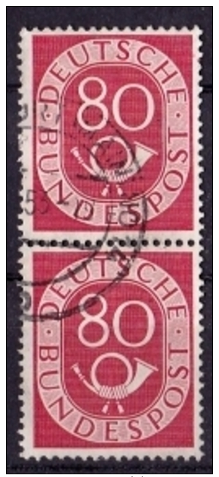 BRD Mi. Nr. 137 O Senkrechtes Paar (3-54) - Used Stamps