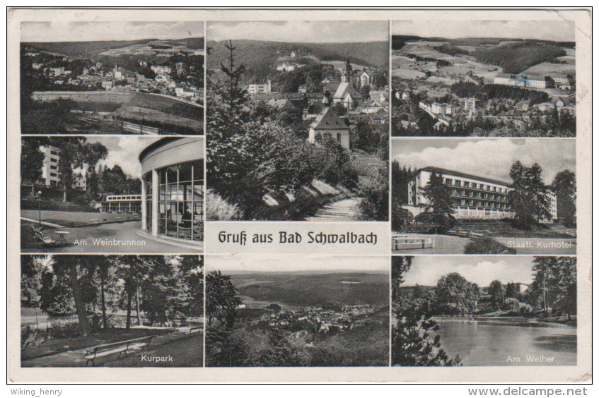 Bad Schwalbach - S/w Mehrbildkarte 4 - Bad Schwalbach