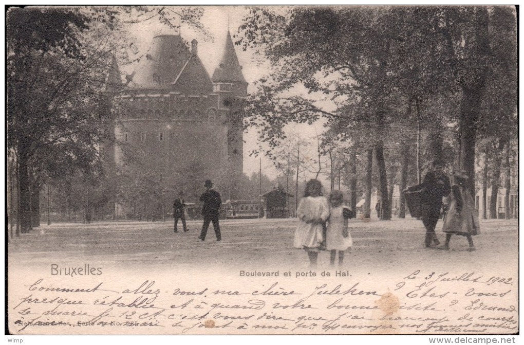 Bruxelles - St Gilles : Boulevard Et Porte De Hal - Très Belle Animation - St-Gilles - St-Gillis