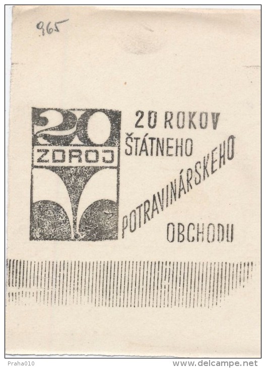 J2338 - Czechoslovakia (1945-79) Control Imprint Stamp Machine (R!): 20 Years Of National Food Trade - Ensayos & Reimpresiones