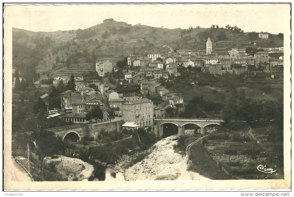 SAINT MARTIN DE VALAMAS 07 ARDECHE VUE GENERALE  EDIT CIM ECRITE CIRCULEE 1950 - Saint Martin De Valamas