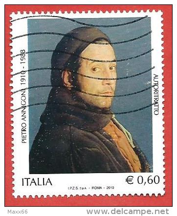 ITALIA REPUBBLICA USATO - 2010 - Centenario Della Nascita Di Pietro Annigoni - € 0,60 - S. 3201 - 2001-10: Usati