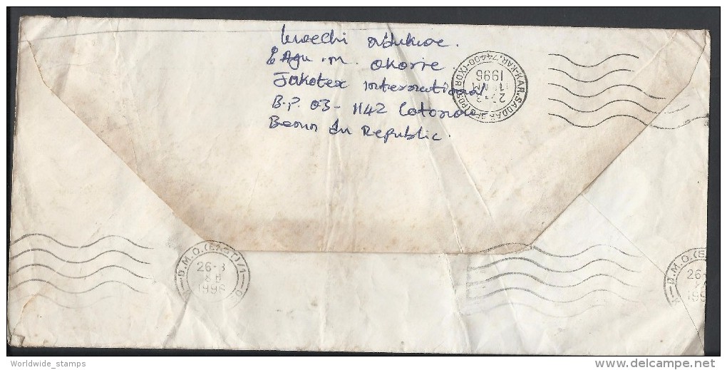 Benin Airmail 1991 Mozart Death Bicentennial, Surcharged 250fr On 1000fr, Wolfgang Amadeus, 200fr Postal History Cover - Bénin – Dahomey (1960-...)