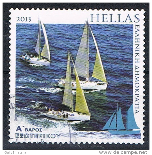 2013 - GRECIA / GREECE - BARCHE A VELA - USATO/USED - Gebruikt