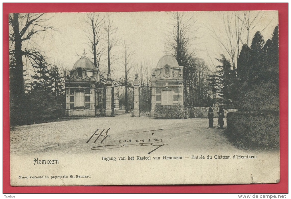 Hemiksen - Ingang Van Het Kasteel Van Hemixem - 1905 ( Verso Zien ) - Hemiksem