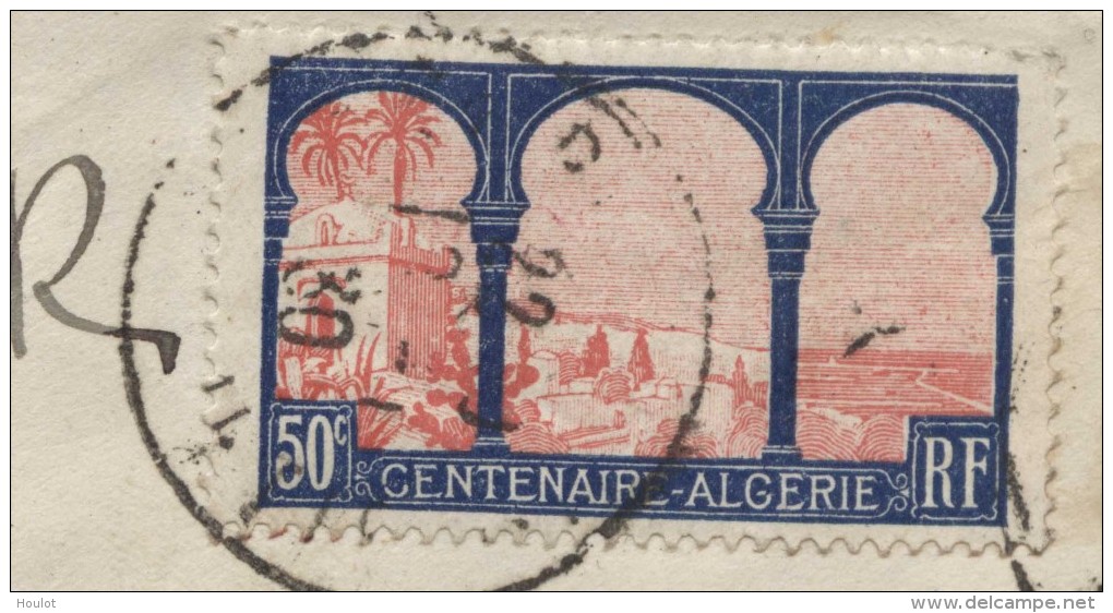 Maury N° 263 Centenaire De L'Algérie, 3 Timbre Sur Un  Lettre Pour Dänemark, Copenhagen - Briefe U. Dokumente