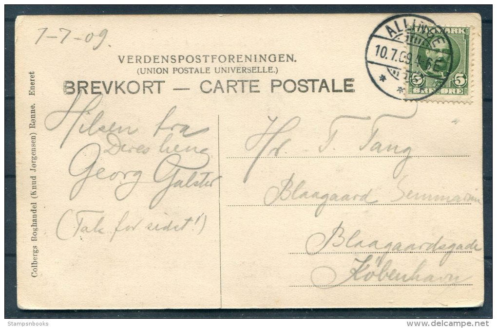 1909 Denmark Bornholm Hotel Postcard Allinge - Covers & Documents