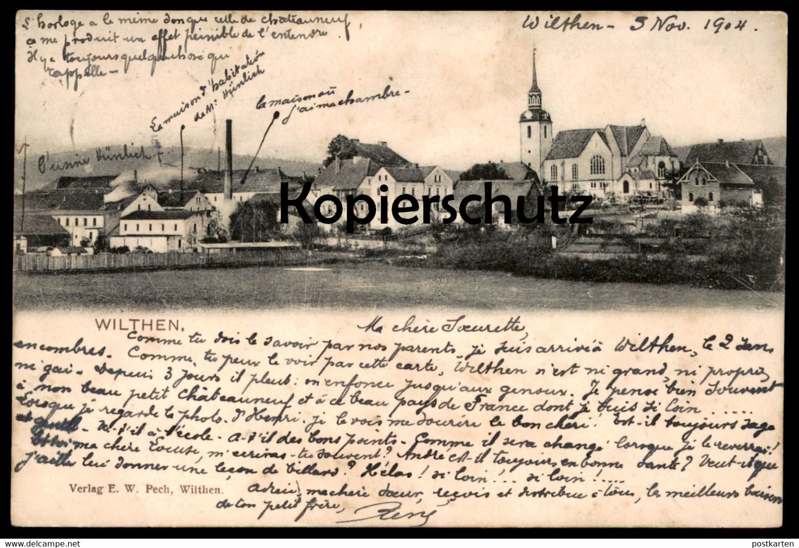 ALTE POSTKARTE WILTHEN IN SACHSEN GESAMTANSICHT FABRIK HÜNLICH Ansichtskarte Postcard Cpa AK - Wilthen